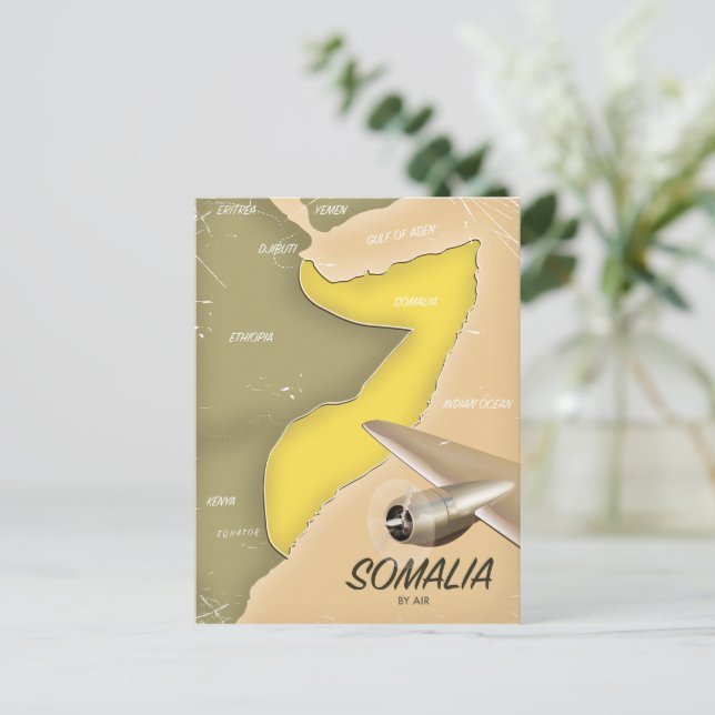 illustrierte Landkarte Somalias Postkarte (Stehend Vorderseite)