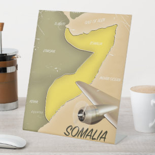 illustrierte Landkarte Somalias Sockelschild