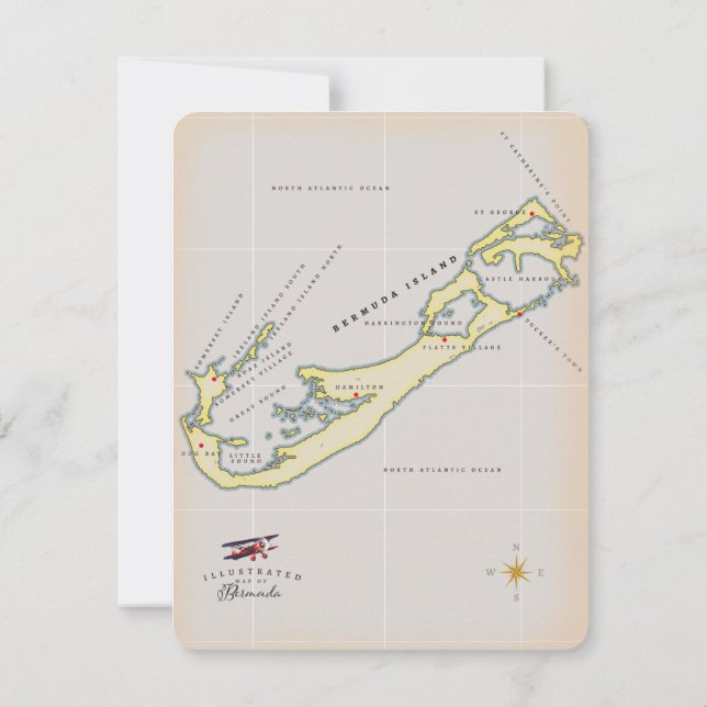 Illustrierte Landkarte von Bermuda (Rückseite)