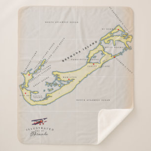 Illustrierte Landkarte von Bermuda Sherpadecke
