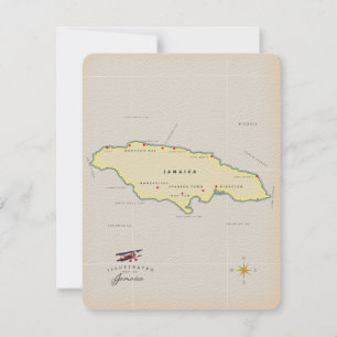 Illustrierte Landkarte von Jamaika.