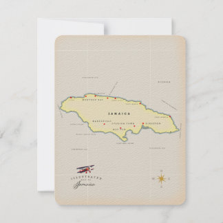 Illustrierte Landkarte von Jamaika.