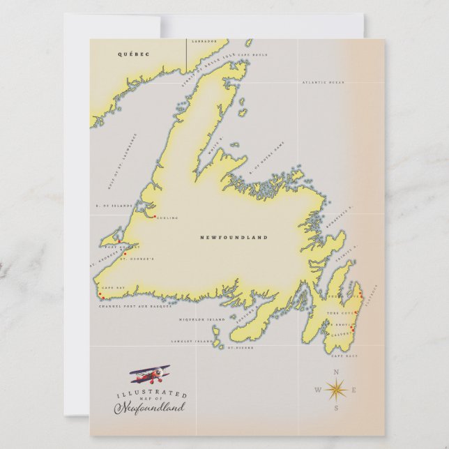 Illustrierte Landkarte von Neufundland. (Rückseite)