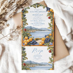 Illustrierte mediterrane Hochzeit All In One Einladung<br><div class="desc">Vereinfachen Sie Ihre Hochzeitsarbeit und zeigen Sie die Eleganz des Mittelmeers mit unserer mediterranen Einladung zur Hochzeit. Die Einladung ist ideal für Ausflüge in Italien, Griechenland und den ikonischen Orten wie der Amalfiküste, der Toskana, Positano oder der Insel Santorini. Sie bietet lebendige, von Zitrusfrüchten inspirierte Motive aus Kalkgrün, Gelb und...</div>