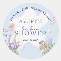 Illustrierte Mermaid Baby Dusche Vielen Dank