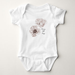 Illustrierte Mohnblume Baby Strampler