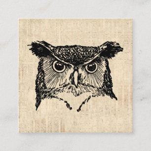 Illustrierte Owl Art Begleitkarte