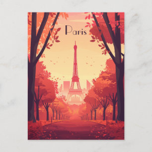 Illustrierte Paris Eiffelturm-Silhouette Reise Postkarte