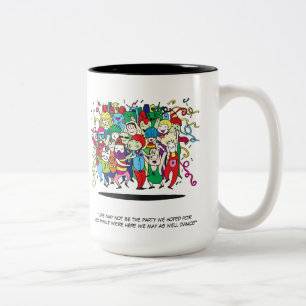 illustrierte Partyleute Two-Tone Kaffeetasse