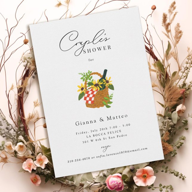 Illustrierte Picnic Basket Couples Dusche Einladung (Von Creator hochgeladen)