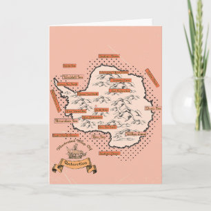 Illustrierte Reisekarte Antarktis Einladung