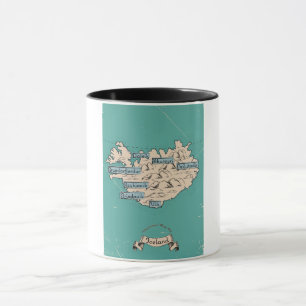 Illustrierte Reisekarte Island Tasse
