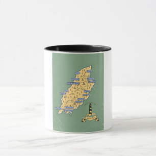 Illustrierte Reisekarte Tasse