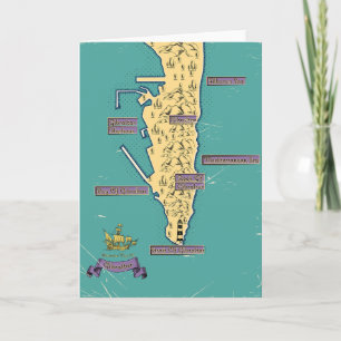 Illustrierte Reisekarte von Gibraltar Einladung