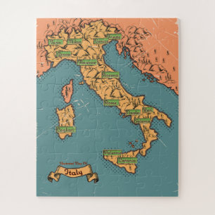 Illustrierte Reisekarte von Italien Puzzle