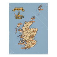 Illustrierte Reisekarte von Schottland