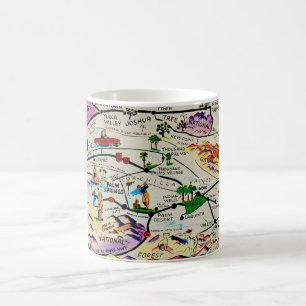 Illustrierte Retro-Palm-Springs-Karten-Tasse Kaffeetasse