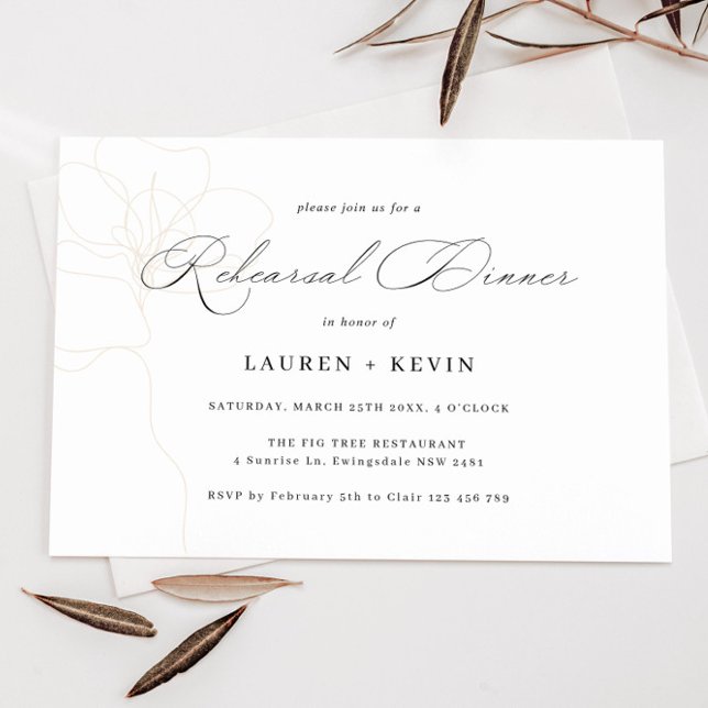 Illustrierte Rose Probe Abendessen Einladung (Von Creator hochgeladen)