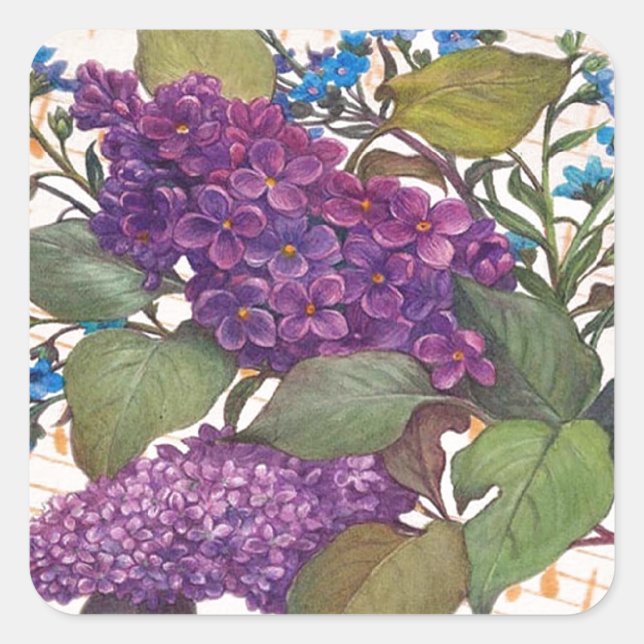 illustrierte Schmetterlingshochzeit Quadratischer Aufkleber (Vorderseite)