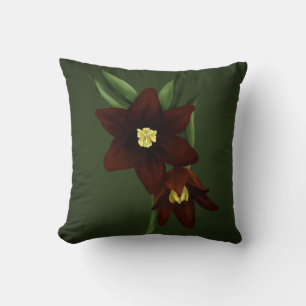 Illustrierte Schokolade Lily Blume Kissen