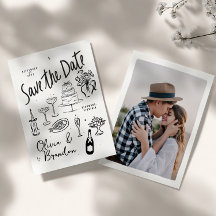 Illustrierte skurrile handgezeichnete Hochzeit