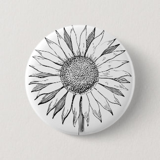 Illustrierte Sonnenblume Button