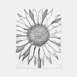 Illustrierte Sonnenblume Fleecedecke