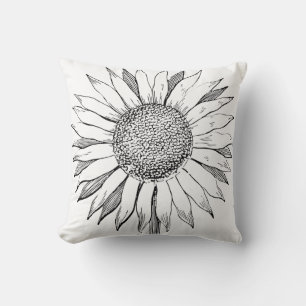 Illustrierte Sonnenblume Kissen