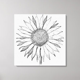 Illustrierte Sonnenblume Leinwanddruck
