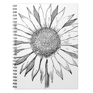 Illustrierte Sonnenblume Notizblock
