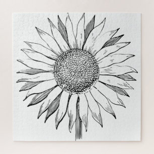 Illustrierte Sonnenblume Puzzle