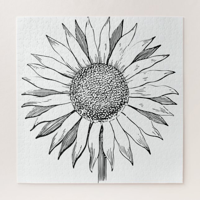 Illustrierte Sonnenblume Puzzle (Vertikal)