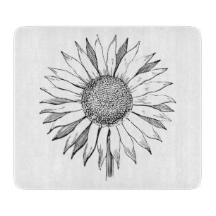 Illustrierte Sonnenblume Schneidebrett