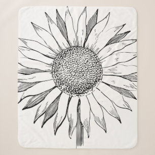 Illustrierte Sonnenblume Sherpadecke