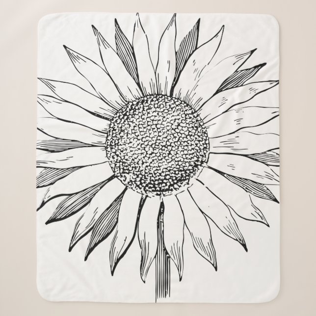 Illustrierte Sonnenblume Sherpadecke (Vorderseite)