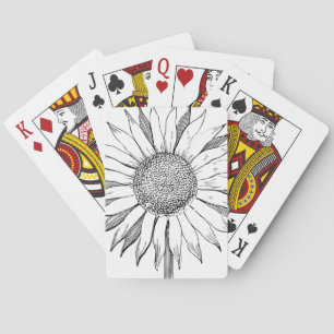 Illustrierte Sonnenblume Spielkarten