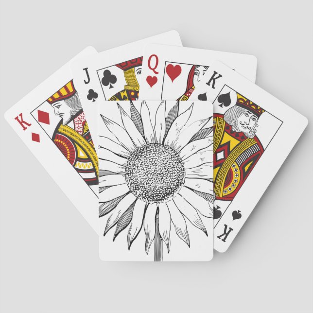 Illustrierte Sonnenblume Spielkarten (Rückseite)