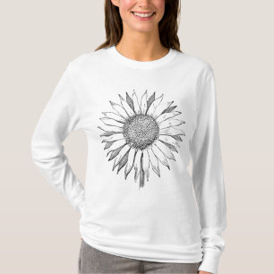 Illustrierte Sonnenblume T-Shirt
