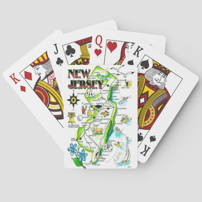 Illustrierte Spielkarten des Bundesstaates New Jer (Rückseite)