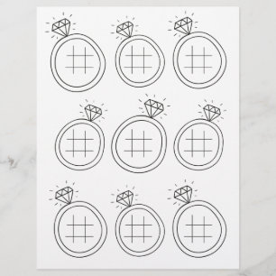 Illustrierte Tic Tac Toe Wedding Activity Page