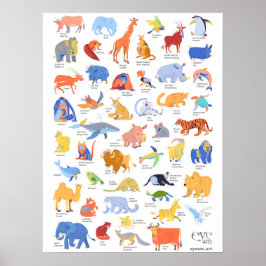 Illustrierte Tiere der EyeAmArt Collection Poster