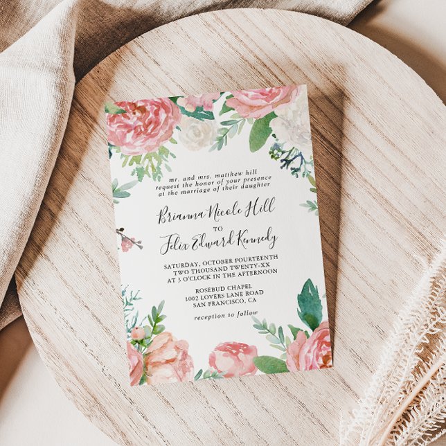 Illustrierte Tropenblumenfeier Einladung (Von Creator hochgeladen)