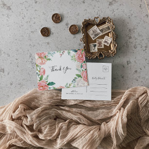 Illustrierte tropische Flora Vielen Dank Postkarte