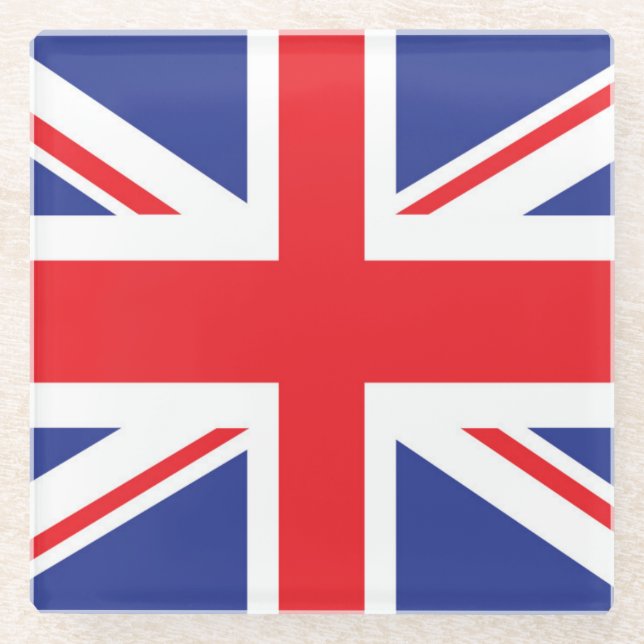 Illustrierte Version der britischen Flagge Glasuntersetzer (Vorderseite)