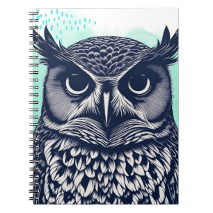 Illustrierte Virginia-Uhu Notizbuch Journal Notizblock