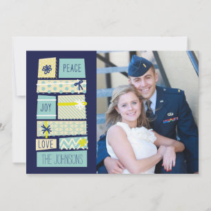 Illustrierte Weihnachtsgeschenke Weihnachtsfotokar Feiertagskarte