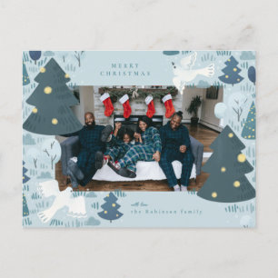 Illustrierte Weihnachtskarte mit Friedens-Taube Feiertagspostkarte