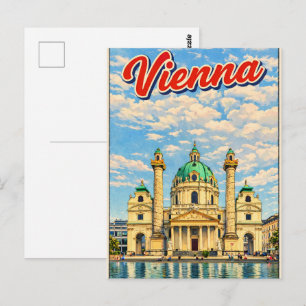 Illustrierte Wiener Stadt Österreich Geschenke  Postkarte