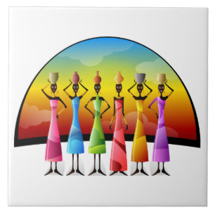 Illustrierter afrikanischer Hintergrund Fliese