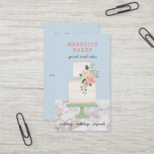 Illustrierter Cake Designer Hochzeitsplaner Visitenkarte